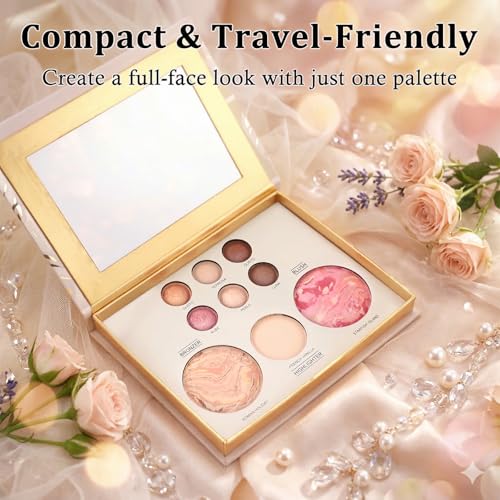 All-in-One Baked Makeup Palette - Eyeshadow, Blush & Highlighter