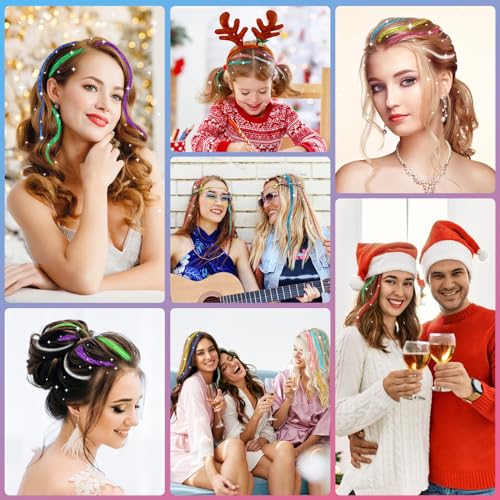 Hair Tinsel Kit 20 Colors 4000 Strands 47 Inches