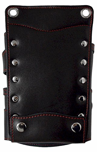 Kissaki Black Genuine Leather with Red Trim Stitching Hair Scissors Holster Hairstylists Cosmetologist Tool Pouch