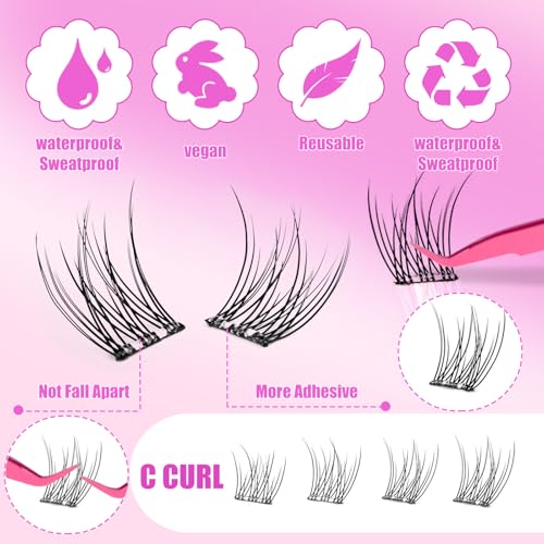 Self Adhesive Lashes 120Pc Reusable No-Glue Natural C Curl
