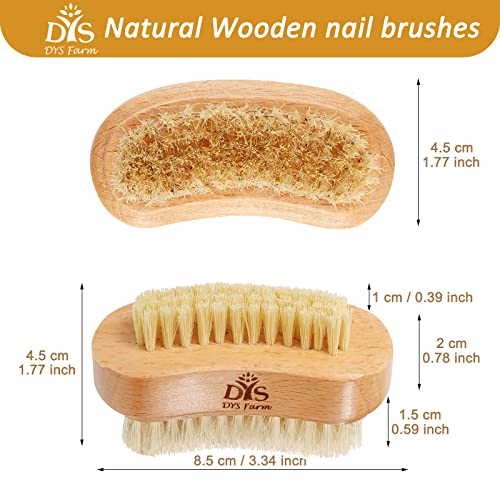 Natural Wooden Nail Brush Set with Boar Bristles for Hands & Feet