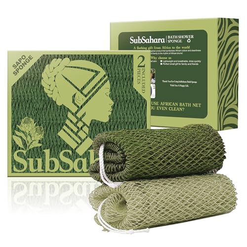 African Net Sponge 2-Pack 45-Inch Exfoliating Bath Loofah