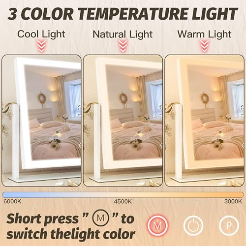 FENNIO 13x17 Vanity Mirror with Lights - Touch Dimmable