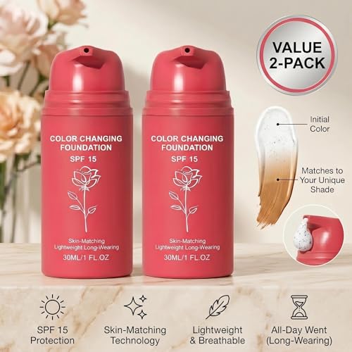 Color Changing Foundation SPF 15 - Adaptive Liquid Makeup 2-Pack