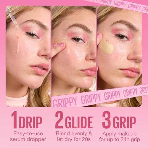 Maybelline Grippy Serum Primer, Hydrating Makeup Primer with 2% Niacinamide For Up To 24HR Make Up Wear, Clear, 1 Count