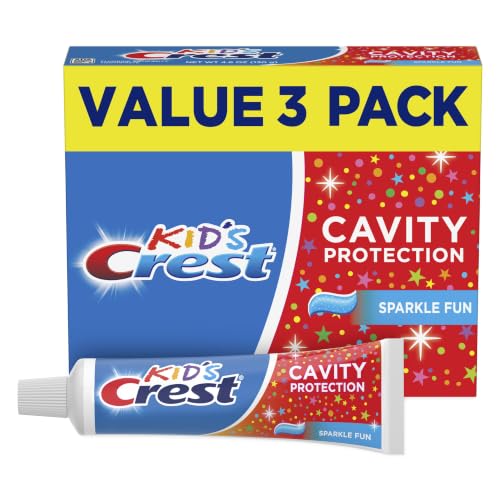 Kids Cavity Protection Toothpaste Pack of 3 - Sparkle Fun Flavor, 4.6 oz