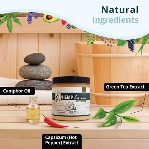Zatural Hemp Hot Cream with Essential Oil Blend, Aloe, Hemp, and More (32oz)