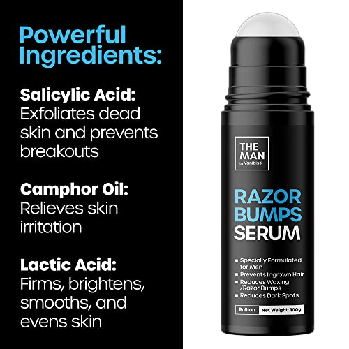 The Man Razor Bumps Serum & Silicone Face Scrubber with Hook - Bundle