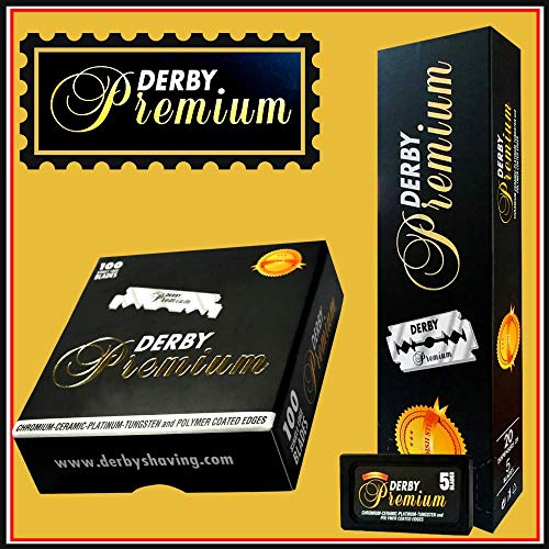 Derby Premium Single Edge Razor Blades for Straight Razors - 100 Pack