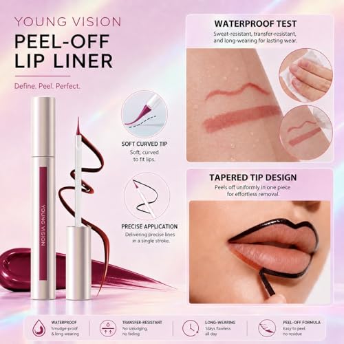 YOUNG VISION Peel Off Lip Liner - Waterproof Matte Tattoo Lip Stain