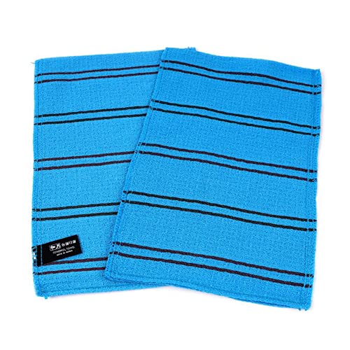 SONGWOL Korean Exfoliating Bath Towel Gloves 10 Pack Blue