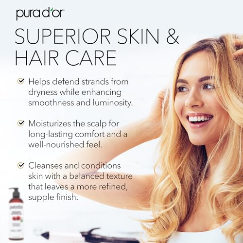 PURA D'OR Organic Castor Oil 16oz | Cold-Pressed, USDA Certified
