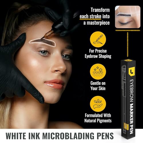 LIUDEX White Ink Microblading Eyebrow Marker Pens (3-Pack)