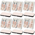 Geosar 12 Sets Manicure Set Nail Clippers Pedicure Kit 8 in 1 Grooming Stainless Steel Kits Nail Care Tools with Travel Case for Employee Coworker Teachers Nurse Gifts(Rose Gold)