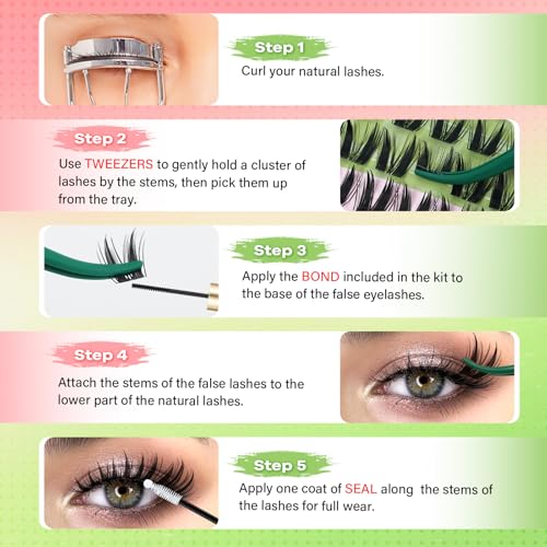 KEYYOU Bunny Lash Clusters Kit - DIY Individual Eyelashes