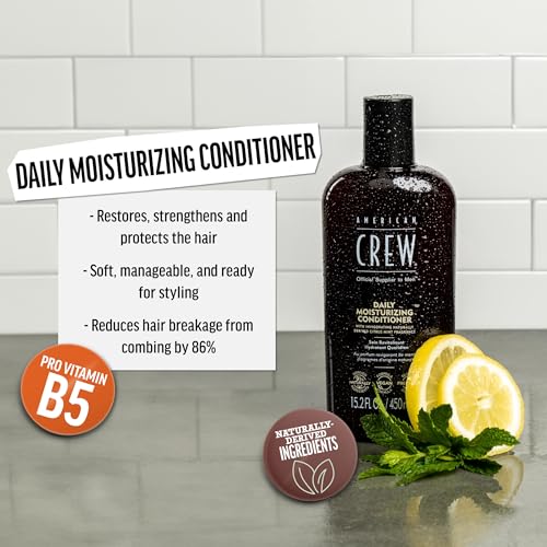 American Crew Conditioner for Men, Daily Moisturizer, Naturally Derived, Vegan Formula, Citrus Mint Fragrance, 8.45 fl oz