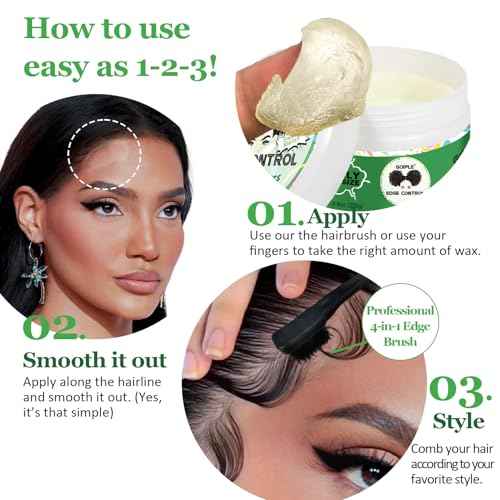 8.8 OZ Edge Control Wax for Women Strong Hold Non-greasy Edge Control Smoother Edge Wax Styling Gel Edge Control for Black Hair No Flaking, White Residue, Shine and Smooth (Sweet Melon)