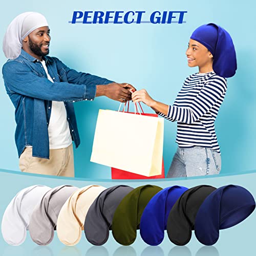 8-Pack Dreadlock Caps for Men, Spandex Loc Wraps