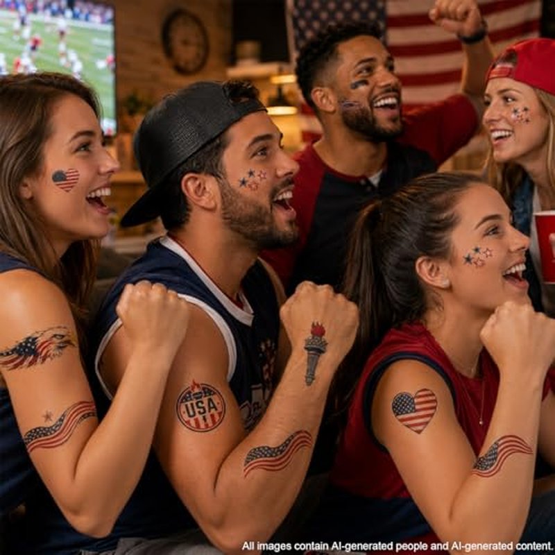 American Flag Temporary Tattoos for 2026 World Cup Fans