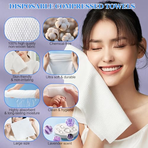 AICARGER Towel Warmer Refills, 60 Compressed Face Towels