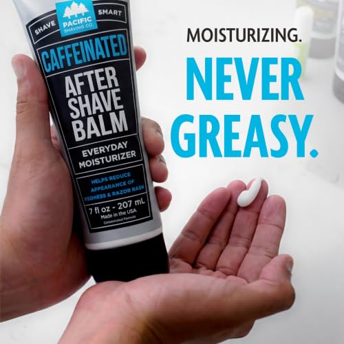 Pacific Shaving Co Caffeinated Aftershave 3.4 oz – Paraben-Free, Made in USA