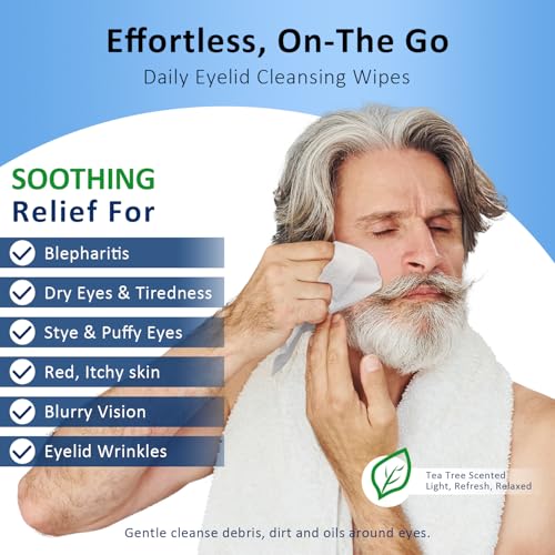ProCIV Eyelid Wipes - Tea Tree Oil Eye Cleansing Cloths (30-Pack)