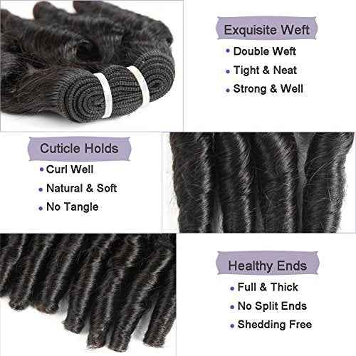 Molefi Brazilian Funmi Hair Curly Weave 4 Bundles with Lace Closure burmese curly bundles human hair with 4x4 Closure 100% Human Hair Extensions 50g/pc Natural Black (8 8 8 8 +8)
