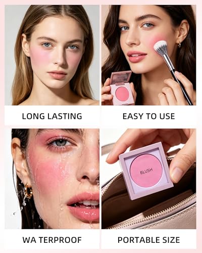 Matte Blush Palette - Light Pink Powder for Cheeks