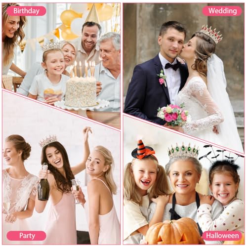 Sparkly Rhinestone Tiara for Women, Queen Crown & Princess Hair Accessory