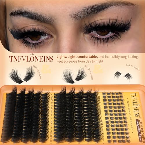 Fluffy Eyelash Clusters 260D+300D Mink Lashes Extensions