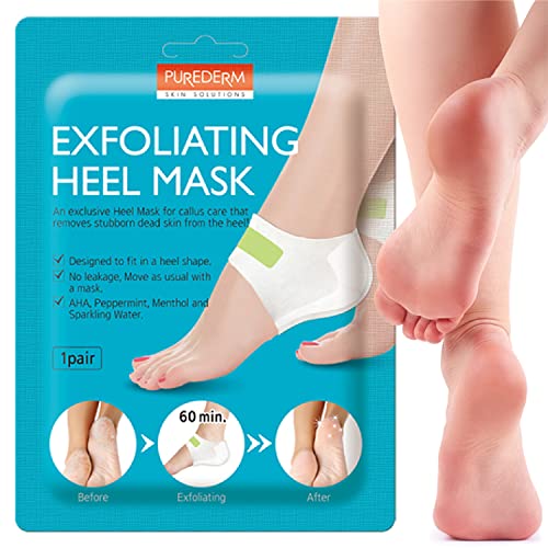 Purederm Exfoliating Foot Peeling Mask for Dry Cracked Heels - 1 Pack