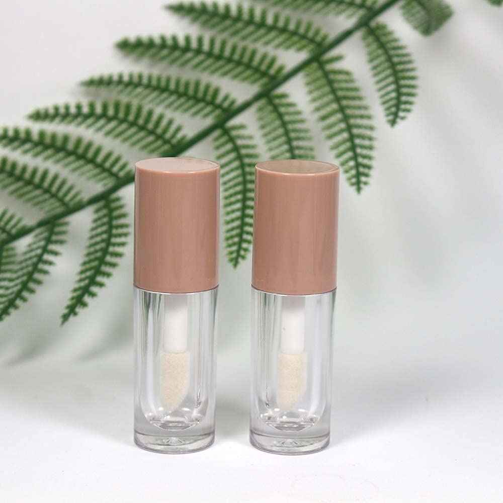 COSIDEA 30pcs Nude Empty 6ml 0.2oz Lip Gloss Tubes with Big Doe Foot Wand，Round Lipgloss Containers，Concealer Tube Cosmetic Packing Container Bulk Wholesale