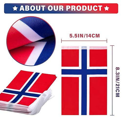 MVPRING Norway Flag Pennant Banner - 30 Flags, 33ft Bunting, Nordmann Flags