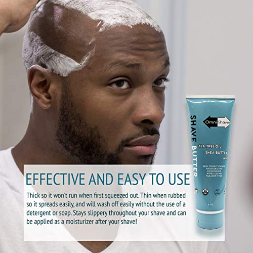 OmniShaver Shave Butter ? Moisturizing Shaving Cream for Men & Women | Sensitive Skin Formula | Travel Size 6 oz | Aloe, Tea Tree & Shea Butter - Pack of 1