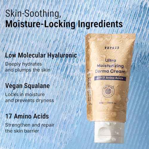 Ultra Moisturizing Derma Facial Cream ? Oil Free Deep Hydrating Face Moisturizer ? Vegan, EWG Verified Product Korea Skin Care with Hyaluronic Acid, Amino Acids, Non-Sticky Unscented Lotion