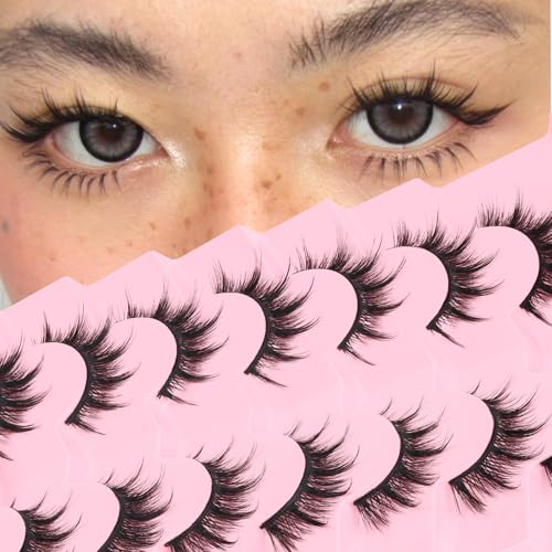 Veleasha Cat Eye Manga Lashes C Curl - 7 Pairs False Eyelashes