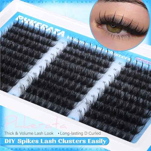 Manga Spikes Lash Clusters Wispy Cluster Eyelash Extensions 12-20mm Fairy Eyelash Clusters Volume Individual Lashes Extensions Salon Look Soft Thick Lashes Clusters Spikes