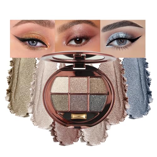 Neutral Gold Shimmer Eyeshadow Palette - Blendable Metallic Smokey Eye