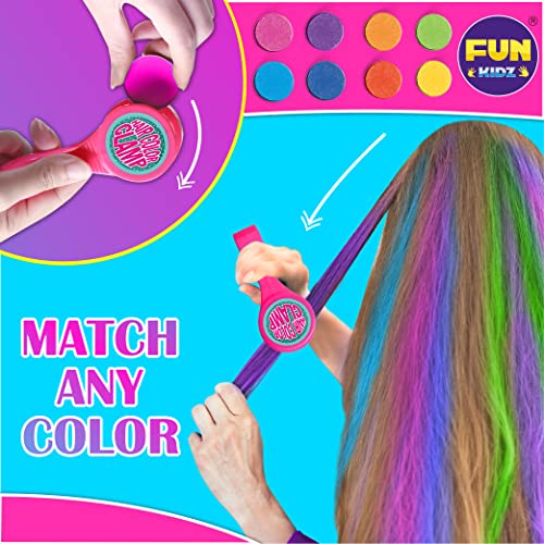 Hair Chalk Kit for Girls with Braiding Beads & Color Clamp