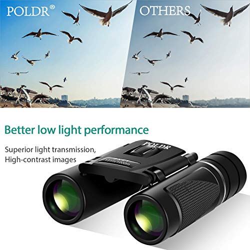 POLDR 8x21 Small Compact Lightweight Binoculars for Adults Kids Bird Watching Traveling Sightseeing.Mini Pocket Folding Binoculars for Concert Theater Opera