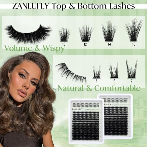 Volume Lash Clusters D-Curly Wispy Eyelash Extensions 300Pcs