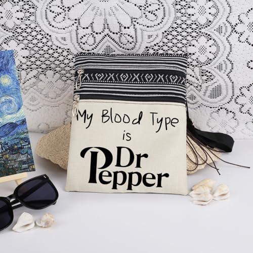 DR.P Letter Print Crossbody Bag with Adjustable Strap