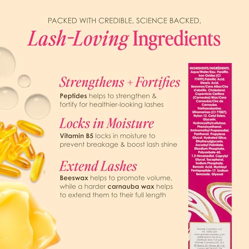 GrandeMASCARA Buildable Lengthening Volumizing Mascara - Clump-Free, Long-Lasting Black