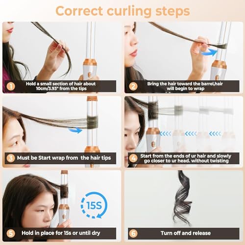 Trylater 6-in-1 White Hair Dryer Brush Set with Detachable Air Styler & Curlers