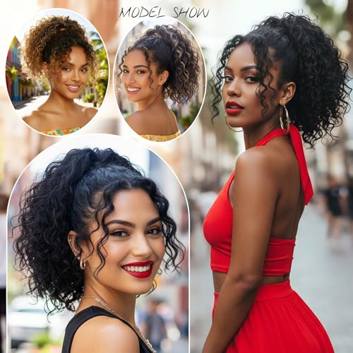 10 Inch Drawstring Ponytail Extension Curly Wavy