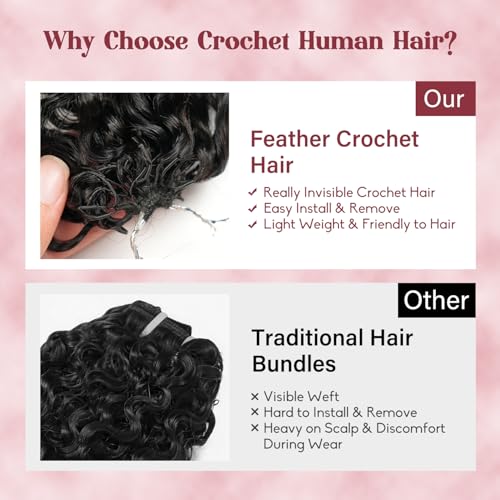 18 Inch Burmese Curly Crochet Hair Extensions - 100 Strands, Natural Black