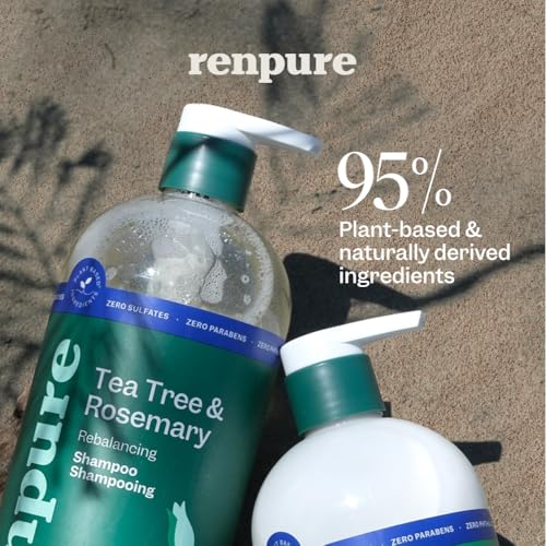 Renpure Tea Tree & Rosemary Shampoo and Conditioner Set, 24 Fl Oz