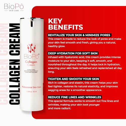 Collagen Firming Cream, Shrinks Pores, Enhances Skin Elasticity, Stimulates Collagen Regeneration ? Anti-Aging, Firming & Tightening Day & Night Moisturizer, 50 ml | Made in USA