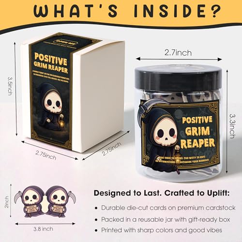 Positive Grim Reaper Jar – Dark Humor Halloween Gift