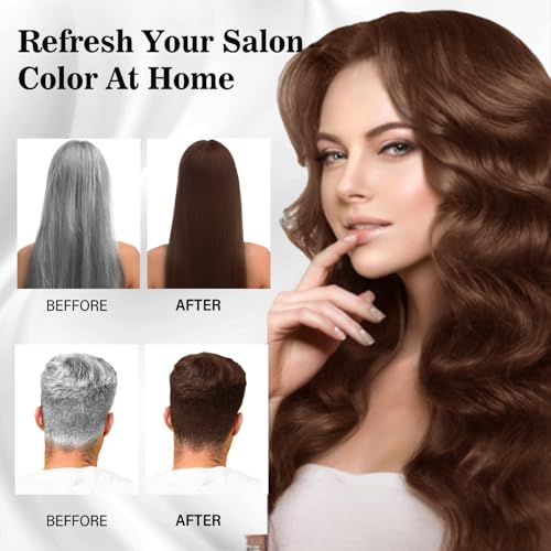 Joyful Young Chestnut Brown Hair Dye Shampoo 3-in-1 for Gray Coverage